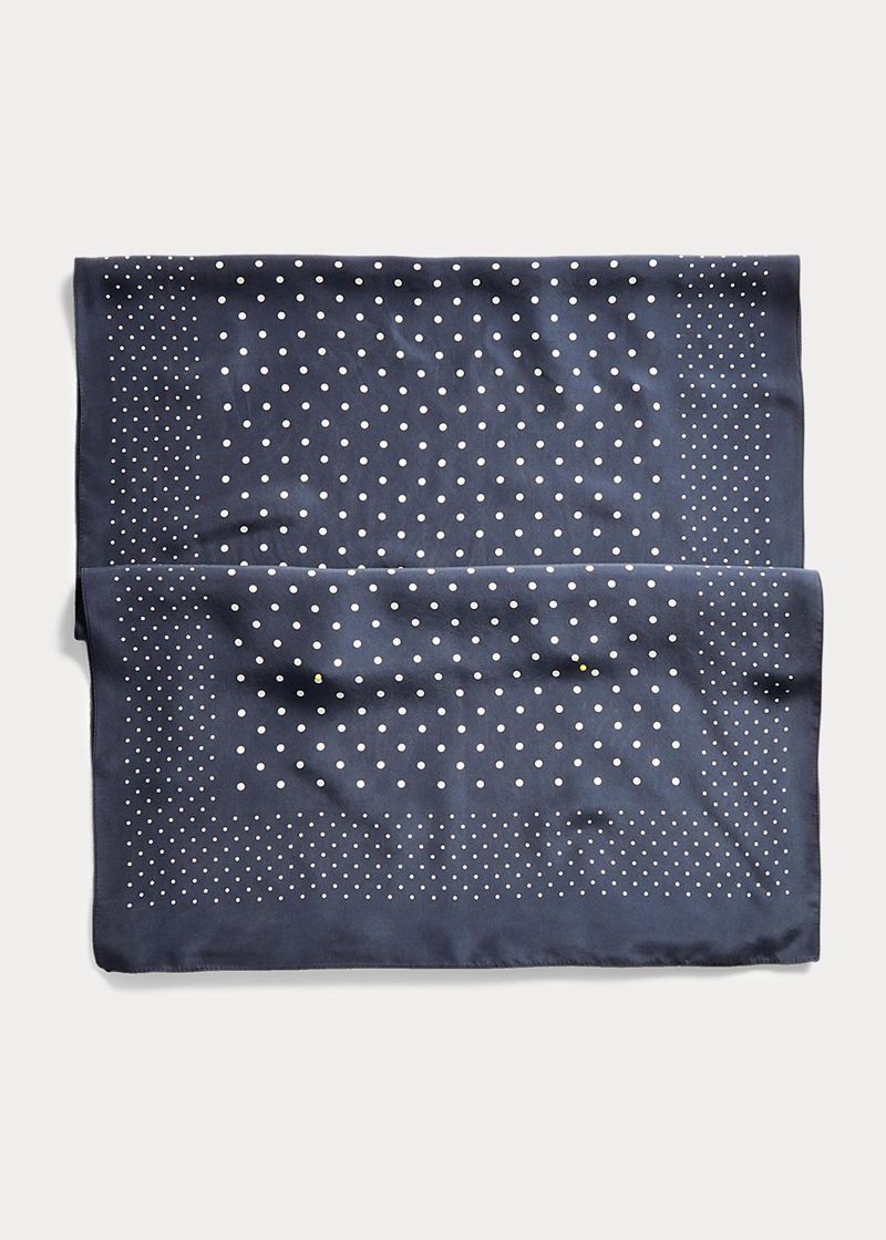 Bufanda RRL Mujer Polka-Dot Chile Azul Marino KERUI-7543